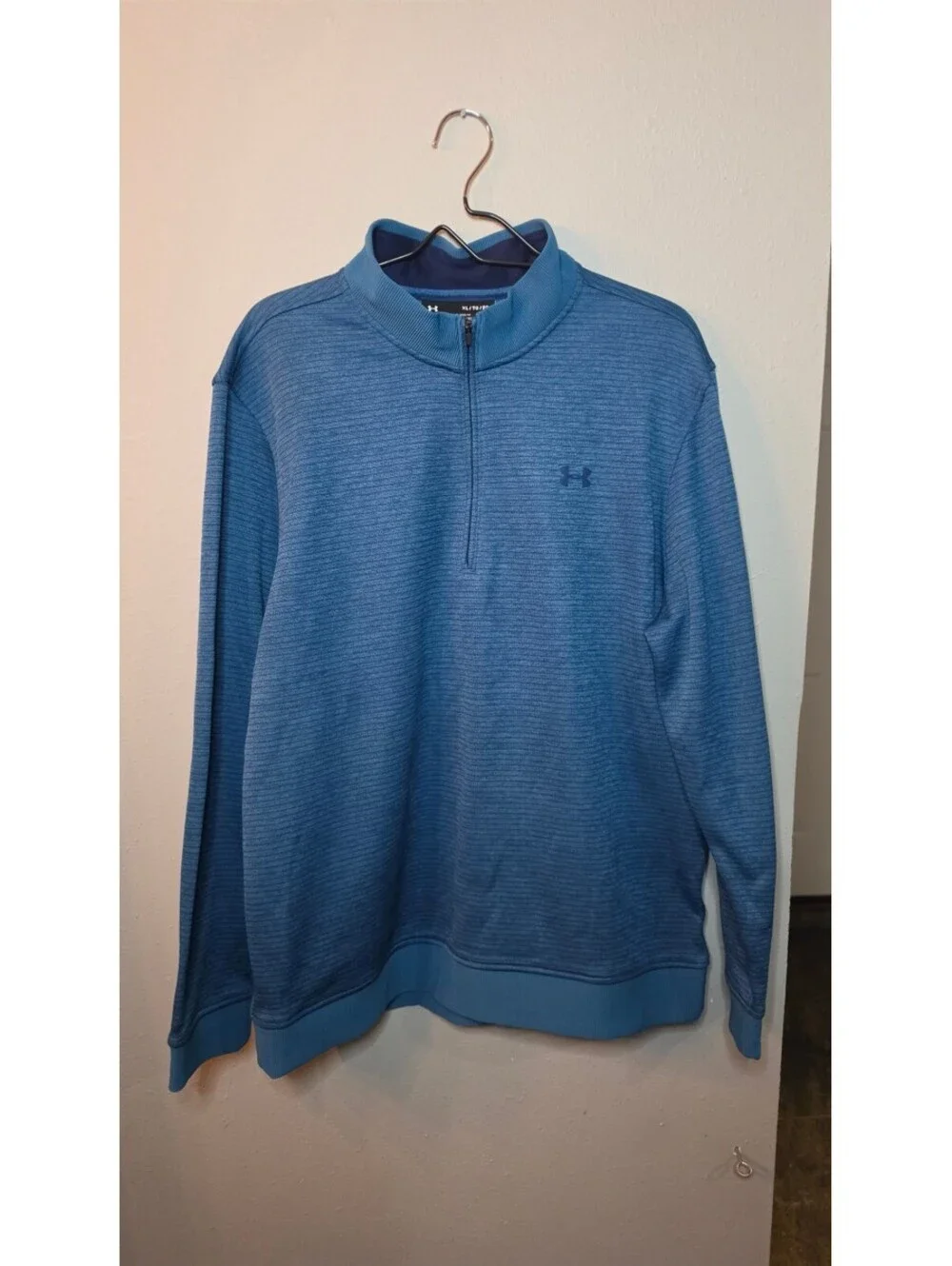 Under Armour ColdGear 1/4 Zip Pullover Mens XL Blue Loose Long Sleeve